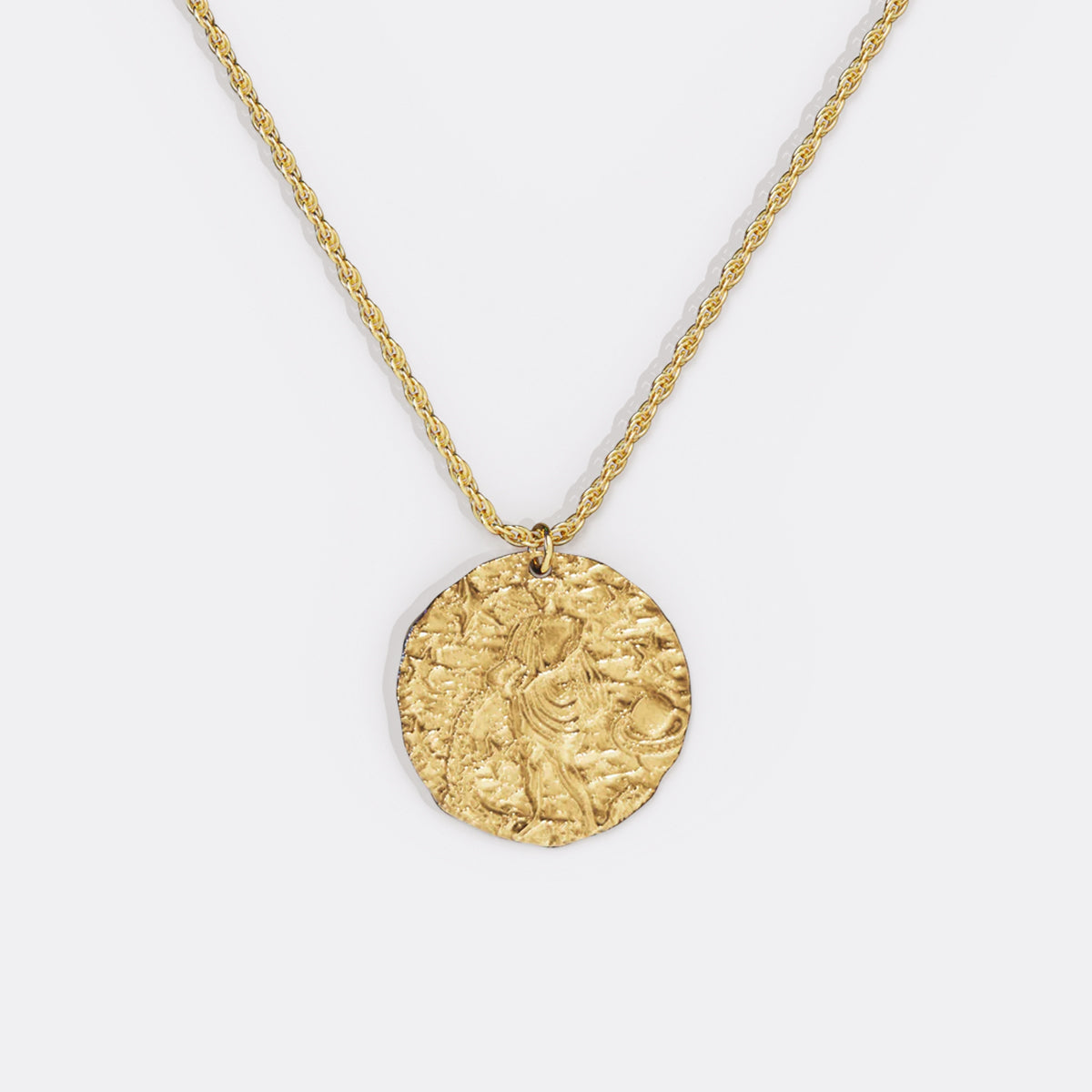 Collier pendentif zodiaque en or martelé