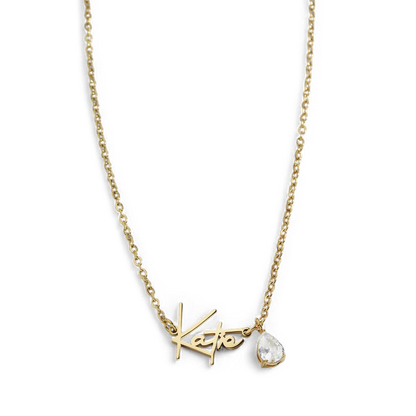 Handmade Birthstone Name Necklace