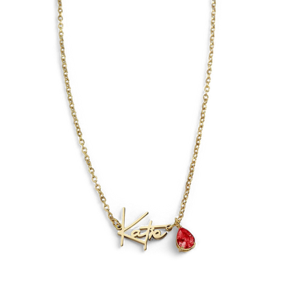 Handmade Birthstone Name Necklace