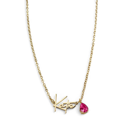 Handmade Birthstone Name Necklace