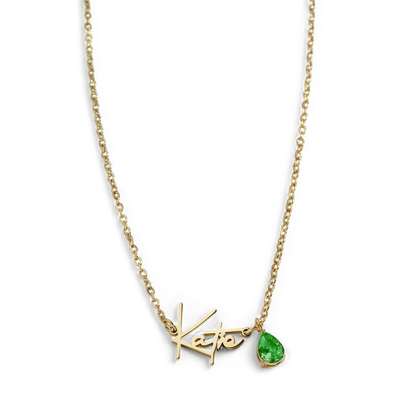 Handmade Birthstone Name Necklace