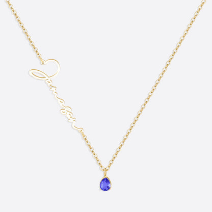 Handmade Birthstone Name Necklace