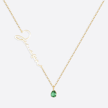 Handmade Birthstone Name Necklace
