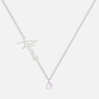 Handmade Birthstone Name Necklace