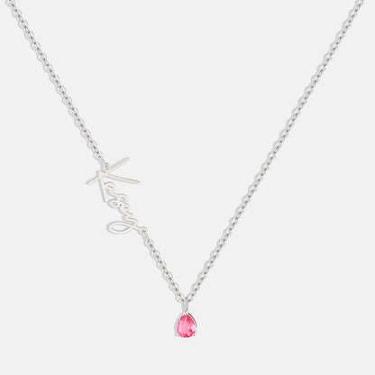 Handmade Birthstone Name Necklace