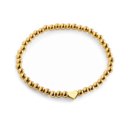 Bracelet empilable en perles en forme de cœur