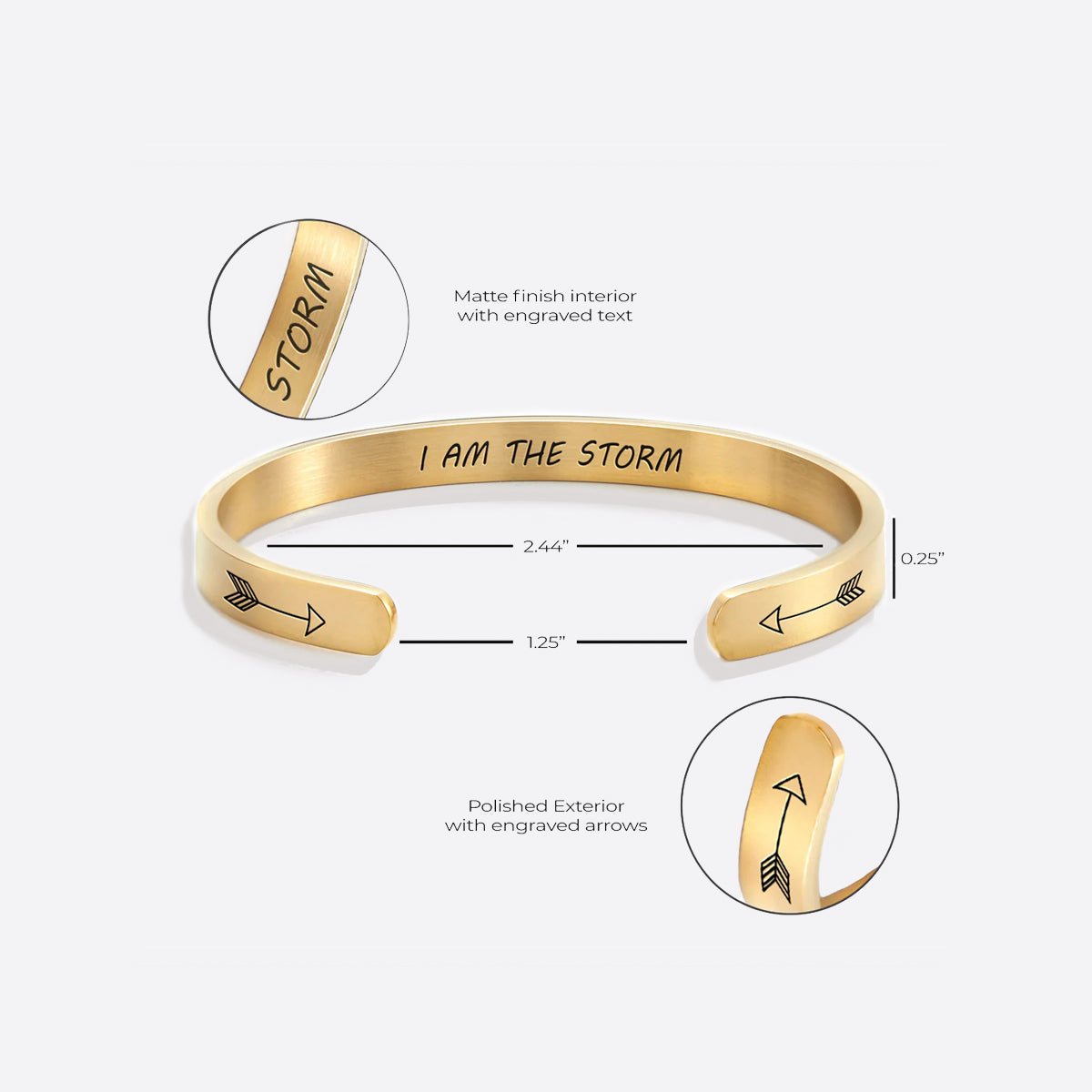 Bracelet manchette Je suis la tempête