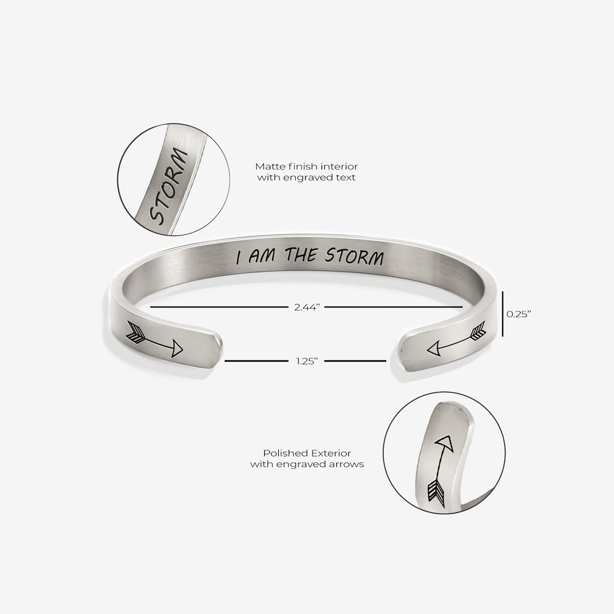 Bracelet manchette Je suis la tempête