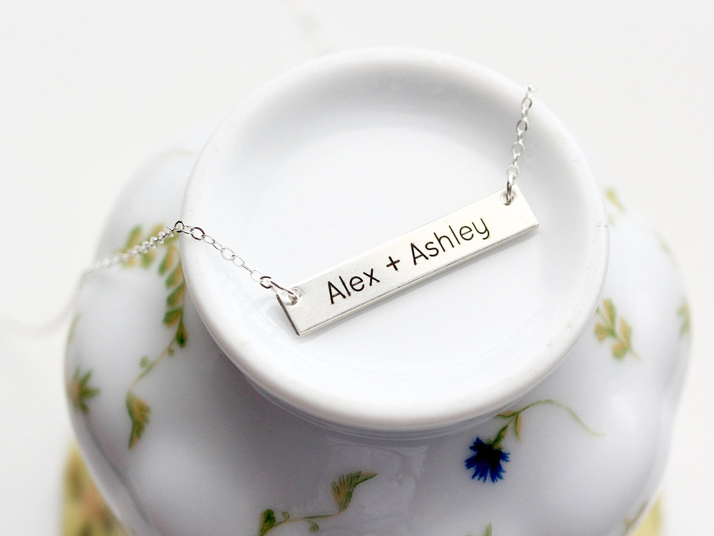 Engraved Bar Necklace | Thick Bar