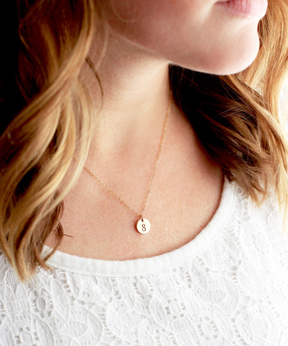 3/8" Engraved Disc Necklace