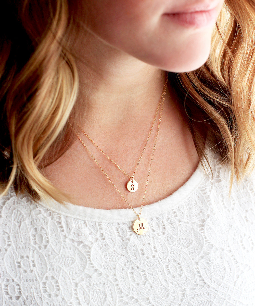 3/8" Engraved Disc Necklace