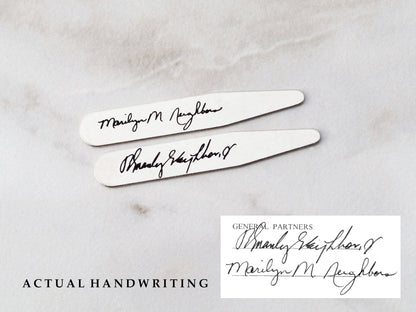 Handwriting Collar Stays