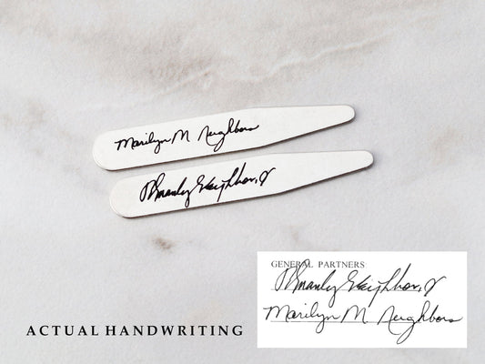 Handwriting Collar Stays