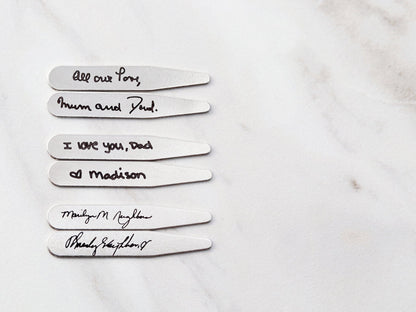 Handwriting Collar Stays