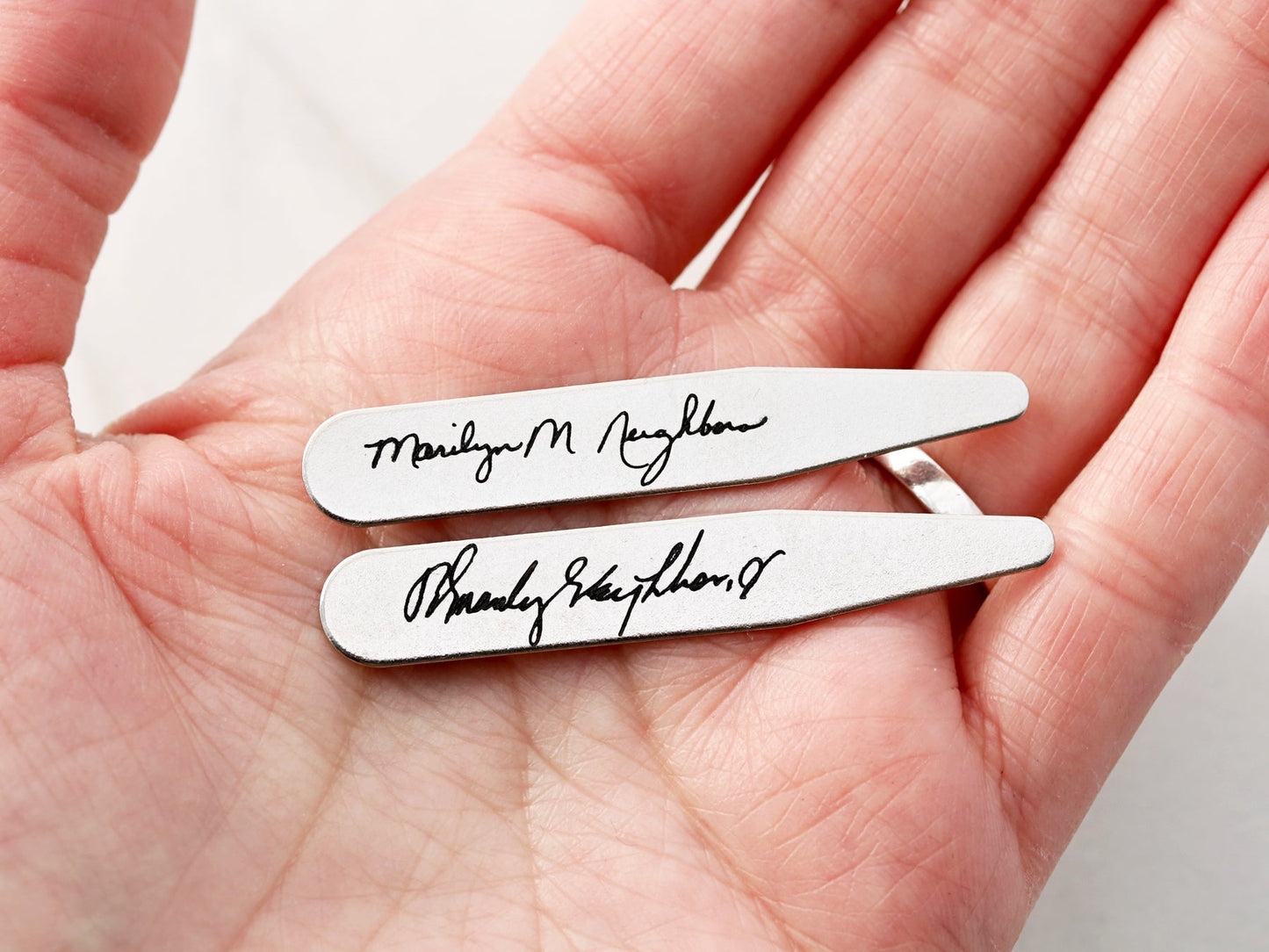 Handwriting Collar Stays
