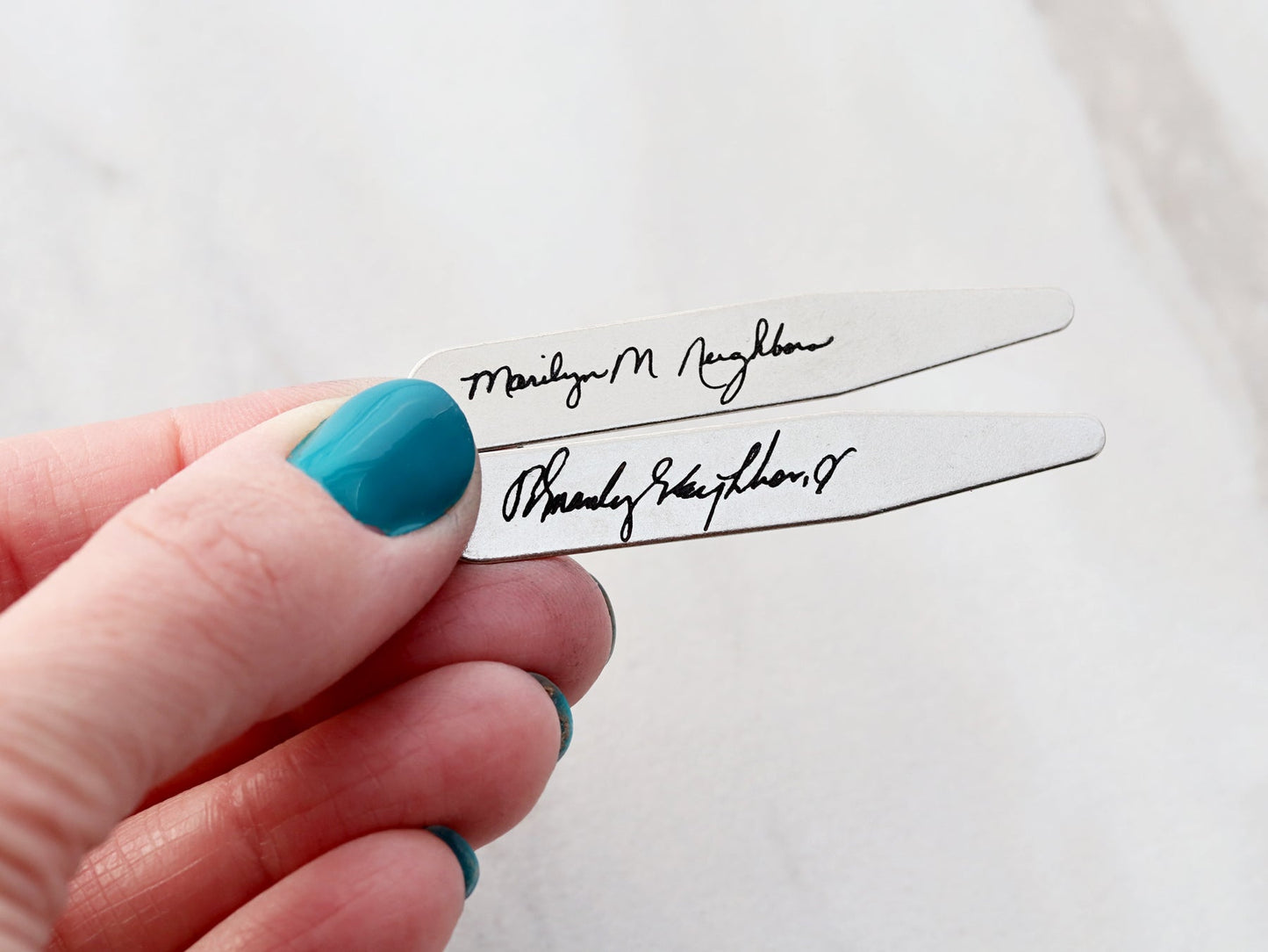 Handwriting Collar Stays