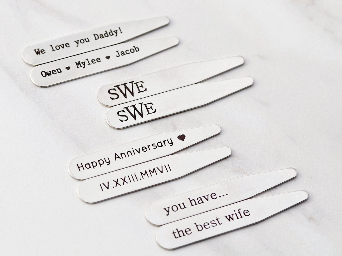 Engraved Collar Stays