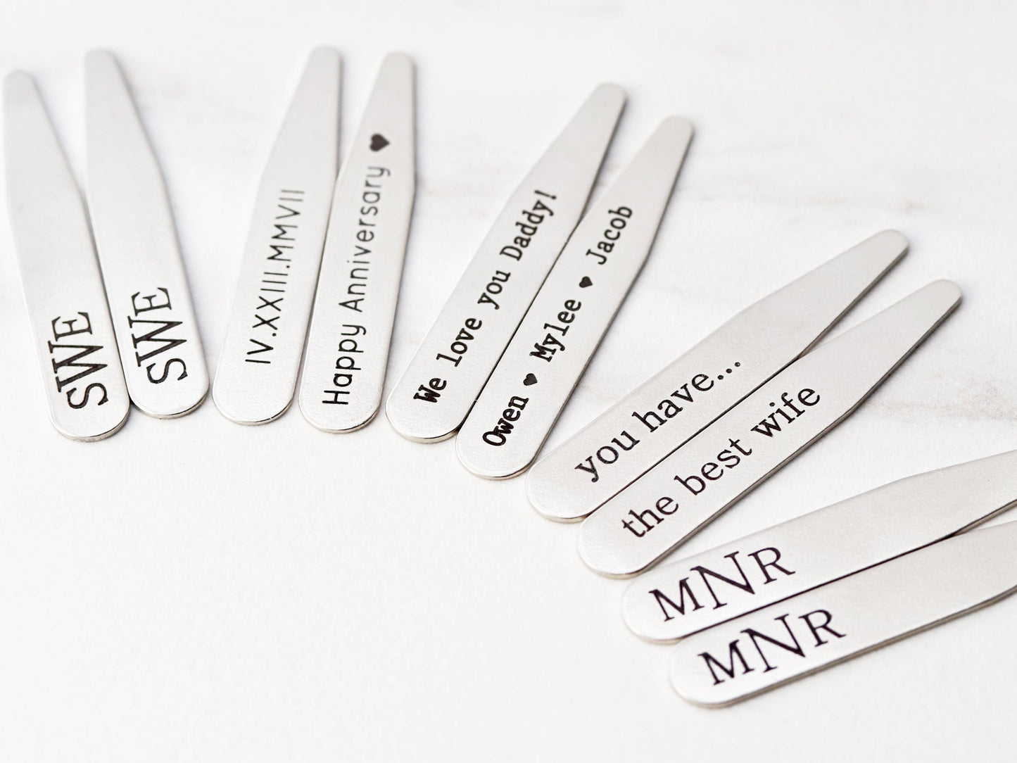 Engraved Collar Stays
