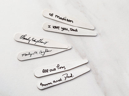 Handwriting Collar Stays