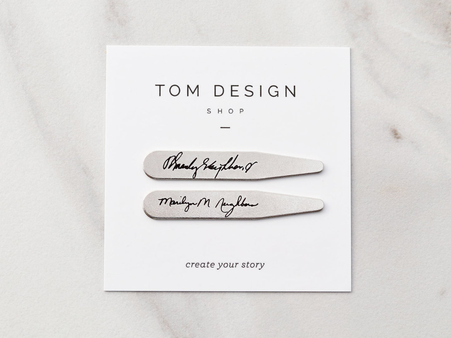 Handwriting Collar Stays