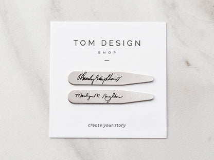 Handwriting Collar Stays