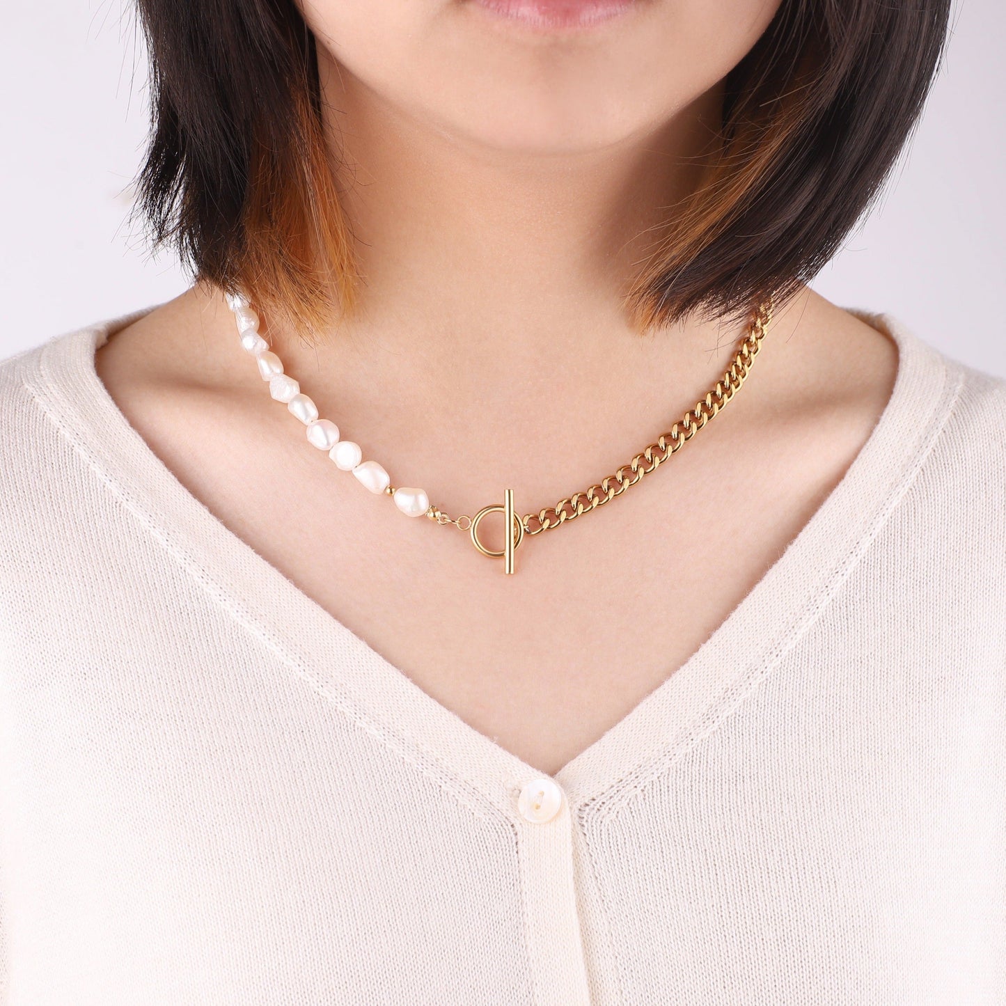 Collier de perles demi-chaîne