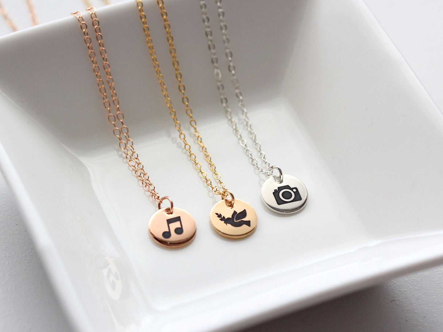 3/8" Engraved Disc Necklace