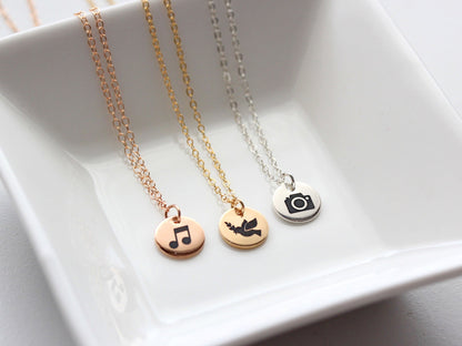 3/8" Engraved Disc Necklace
