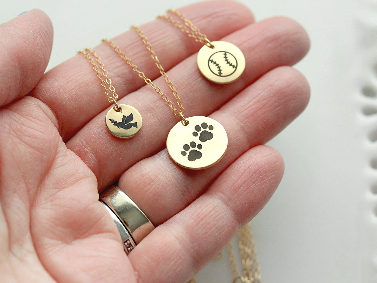 3/8" Engraved Disc Necklace