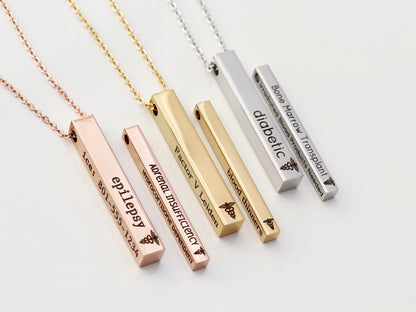 Medical ID Necklace | 4 Sided Bar