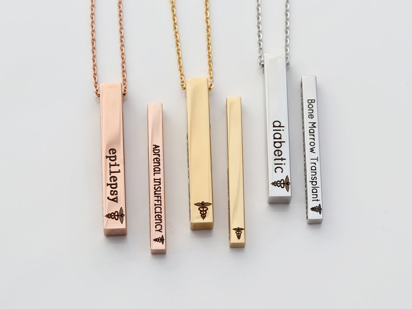 Medical ID Necklace | 4 Sided Bar