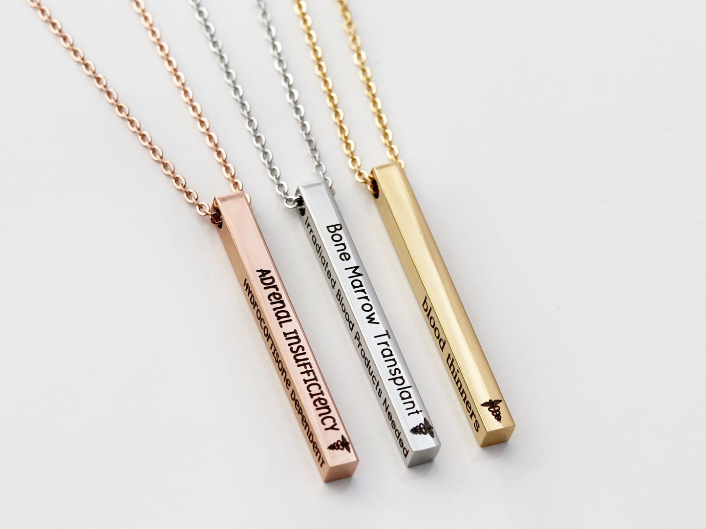 Medical ID Necklace | 4 Sided Bar