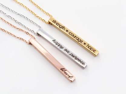 4 Sided Bar Necklace
