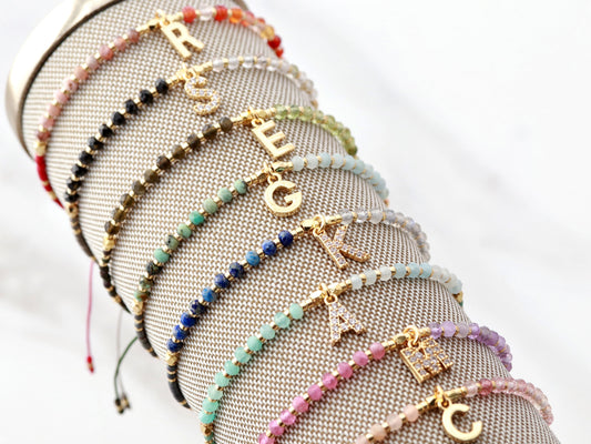 Initialenarmband | Rocailles-Perle