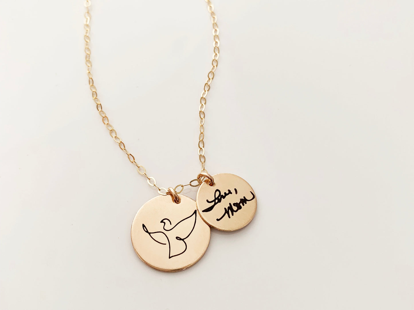 Dove + Handwriting Necklace