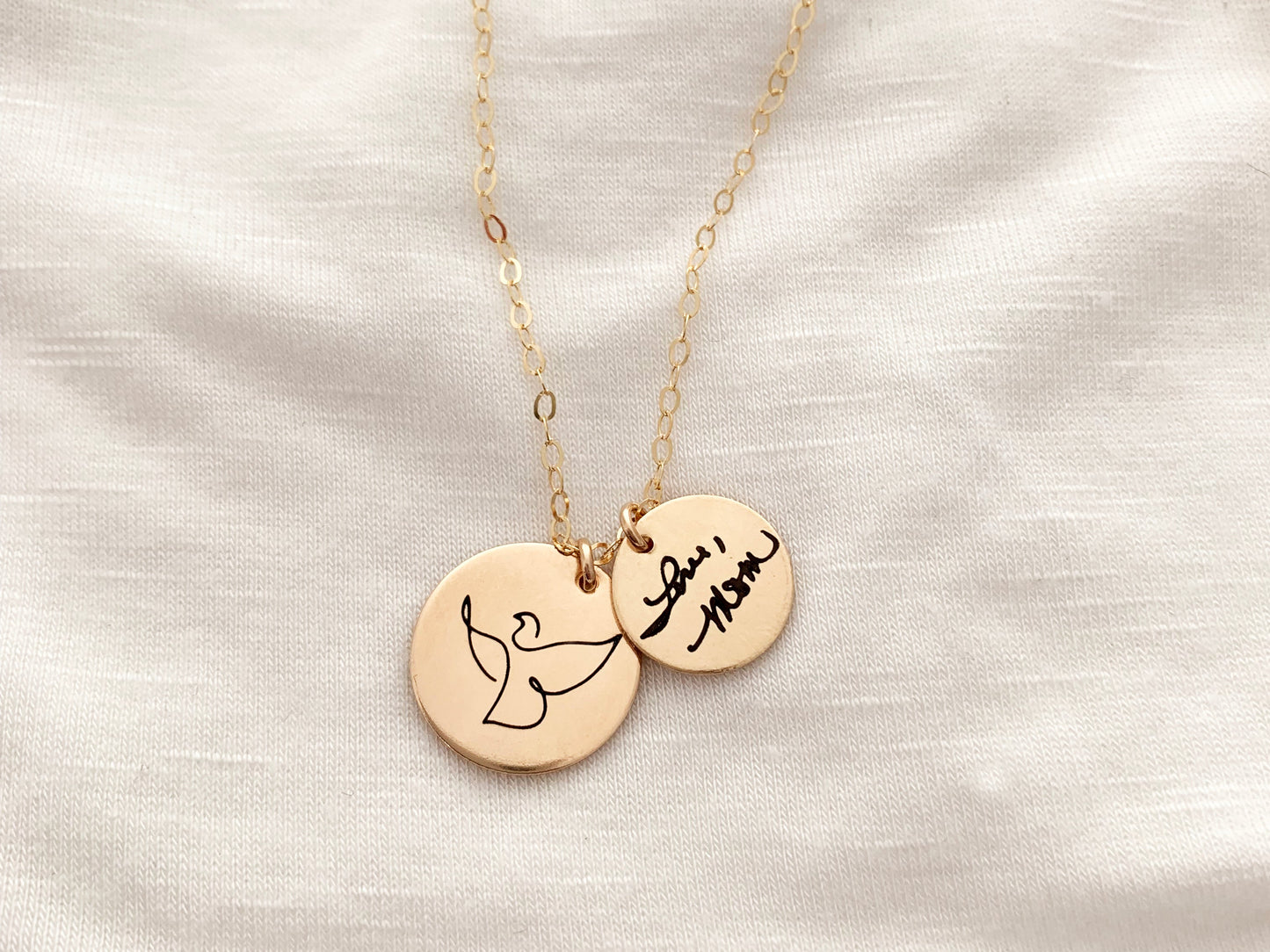 Dove + Handwriting Necklace