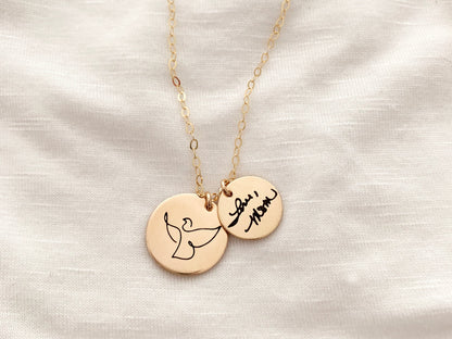 Dove + Handwriting Necklace
