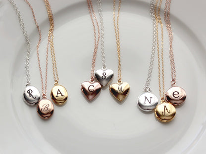 Children's Engraved Lockets | Heart, Oval, Circle