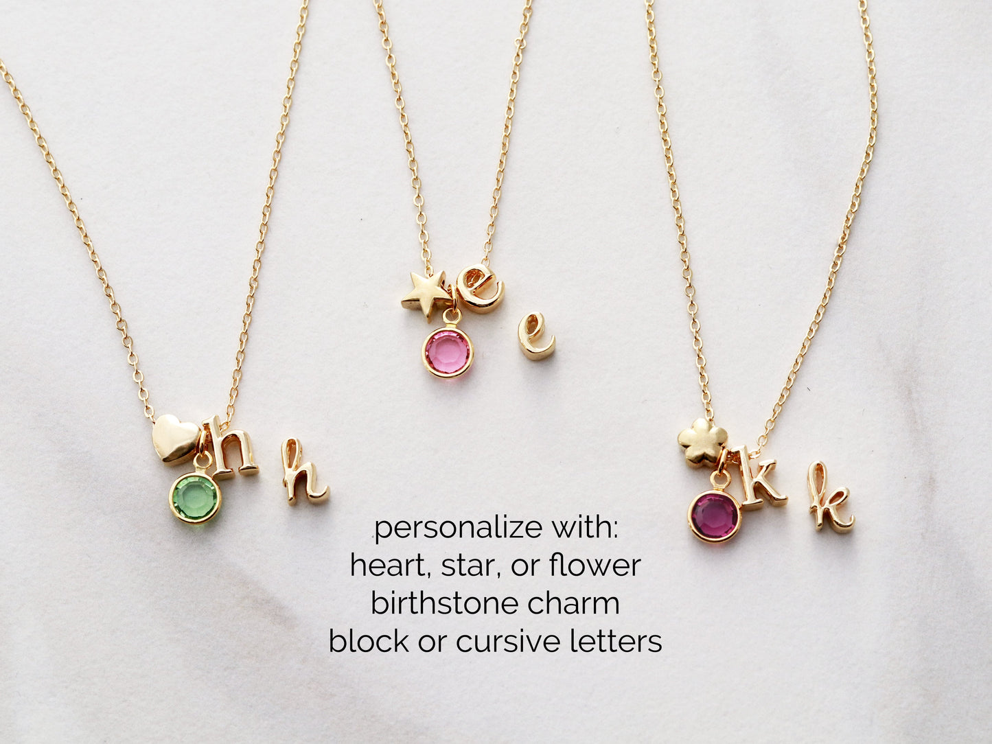 Heart Birthstone Initial Bracelet