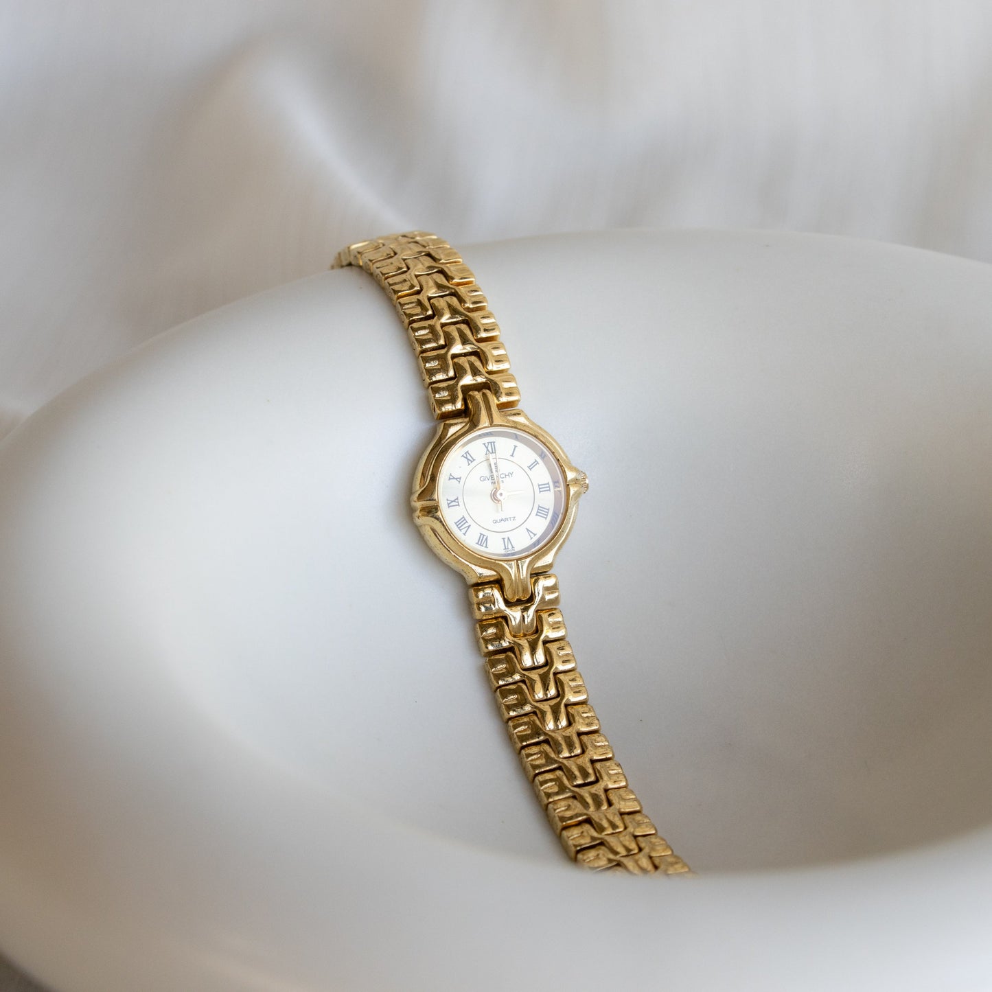 Vintage Givenchy Round Quartz Gold Watch