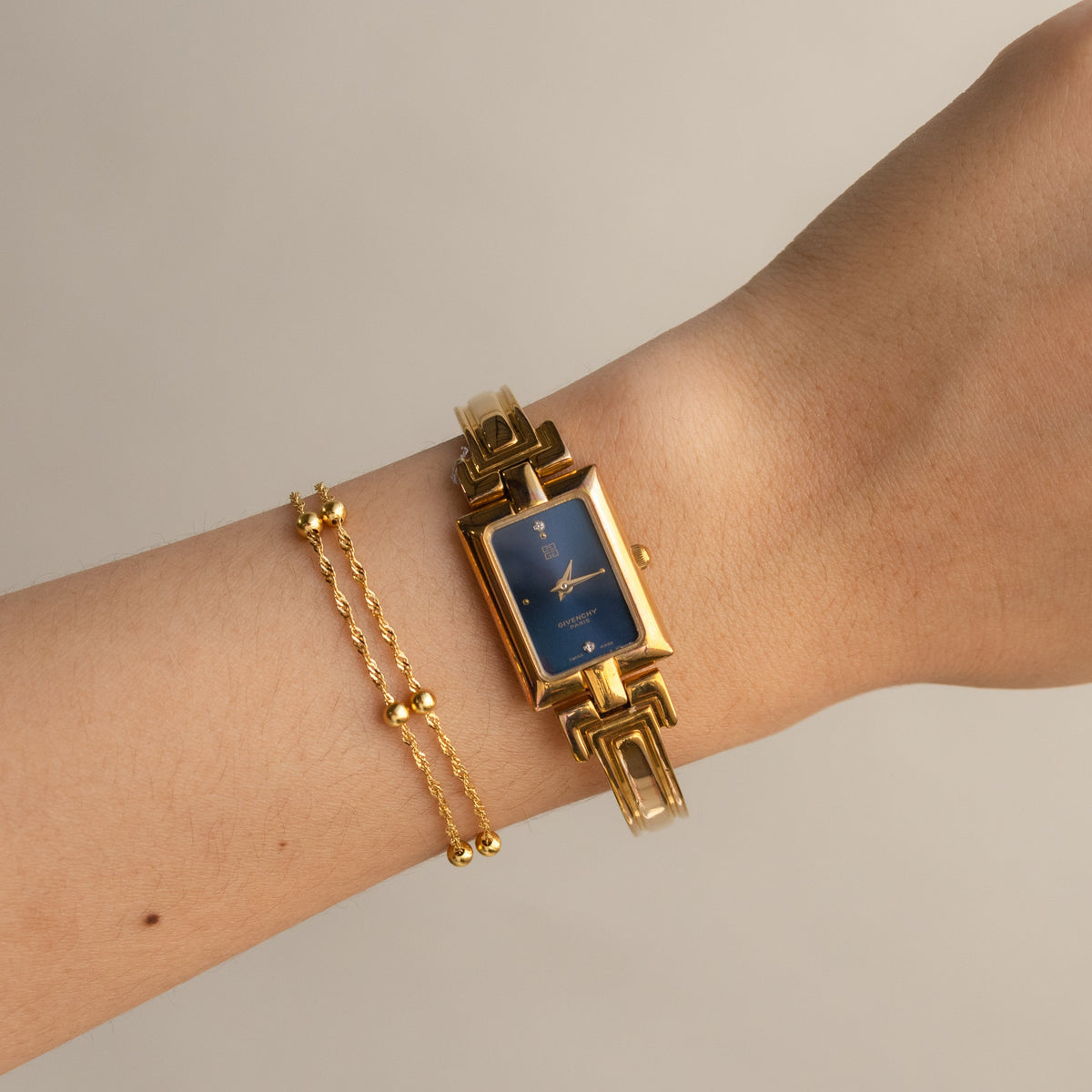 Vintage Givenchy Swiss Ocean Cuff Gold Watch - Wear fortune – wear 