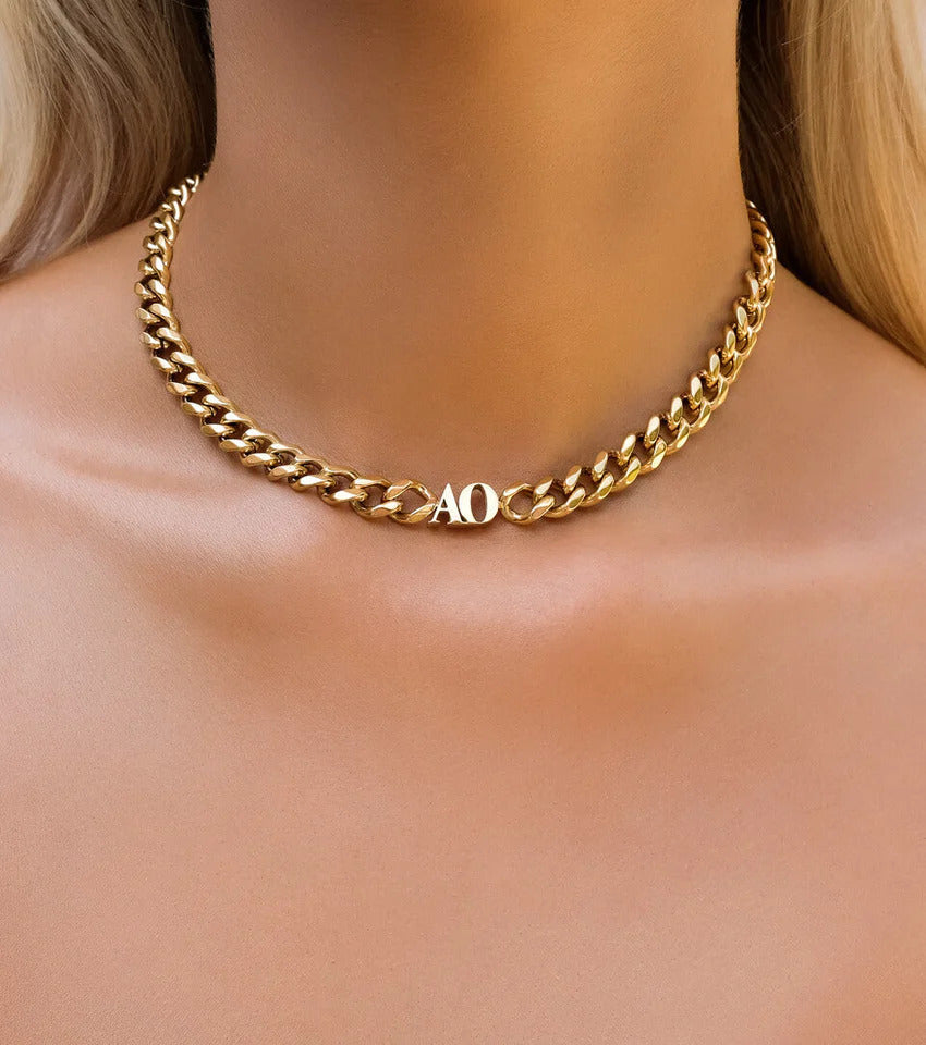 Collier ras du cou initial