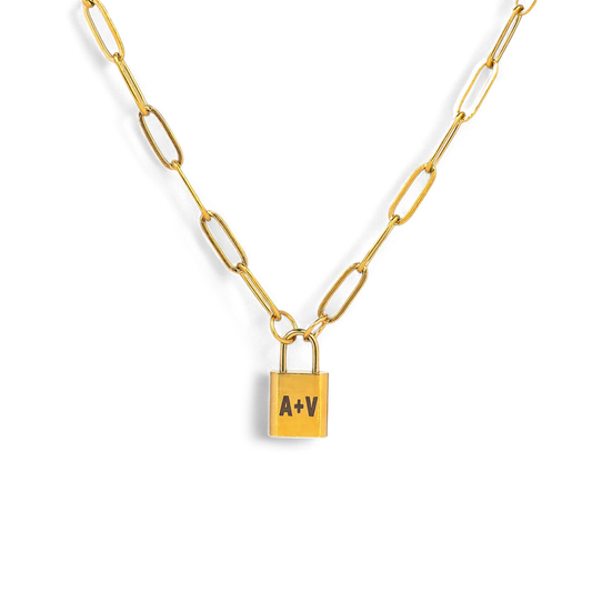 Initial Lock Pendant Necklace