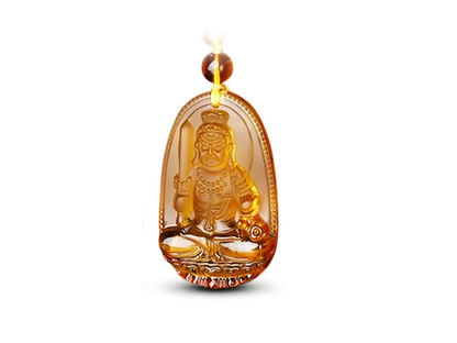Citrine Guardian Buddha Pendant Necklace