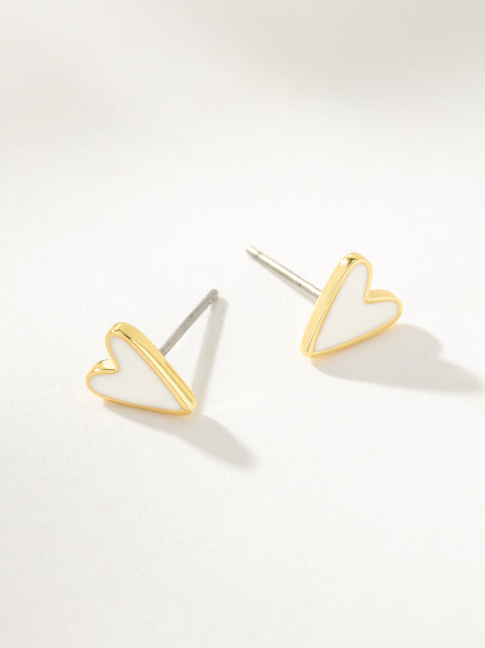 White Heart Studs