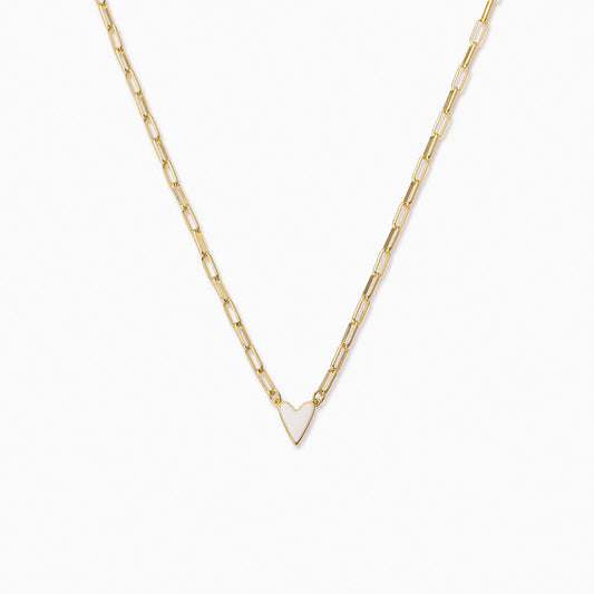 White Heart Necklace Small