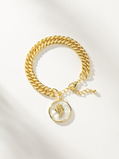 Perlmuttrosen-Armband