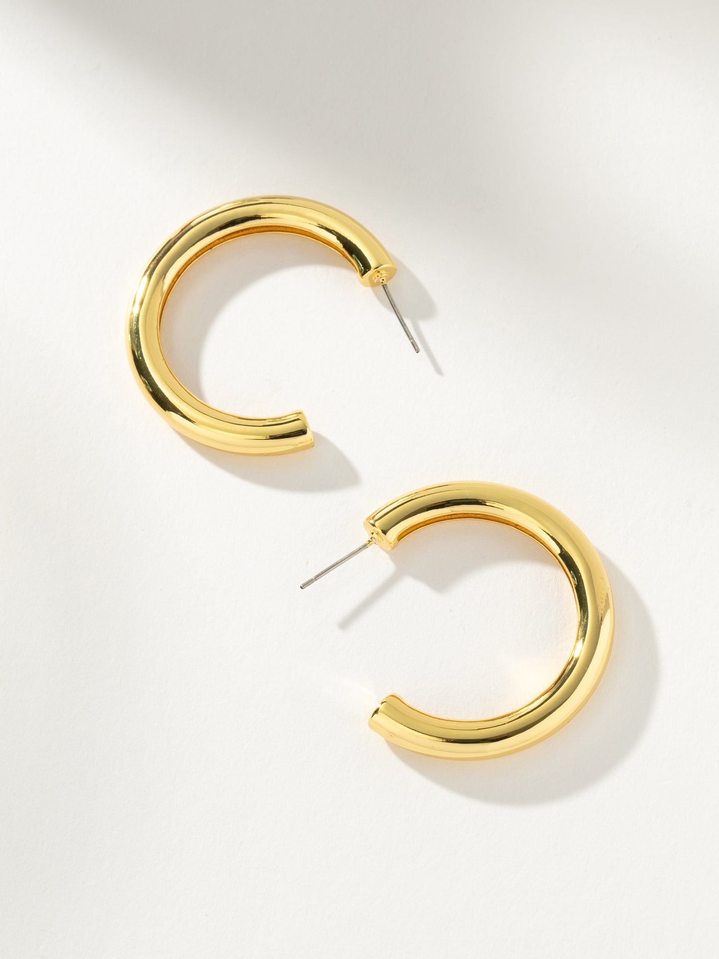 Classic Thick Gold Hoop Earrings