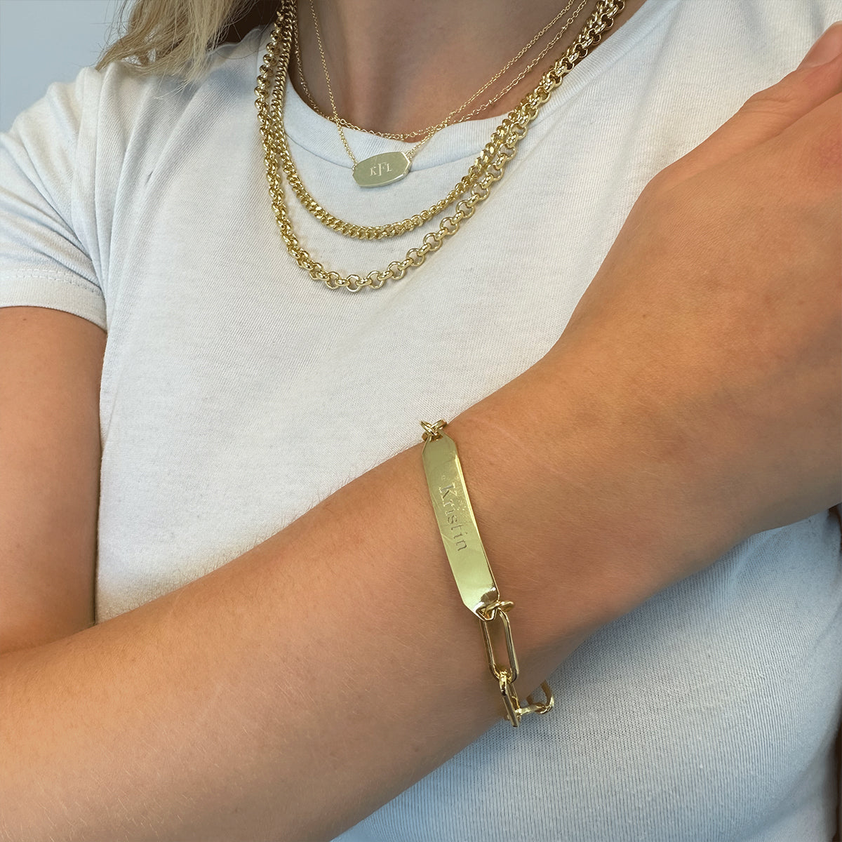 Bracelet chaîne et barre