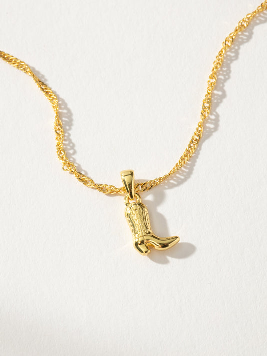 Collier pendentif botte de cowboy